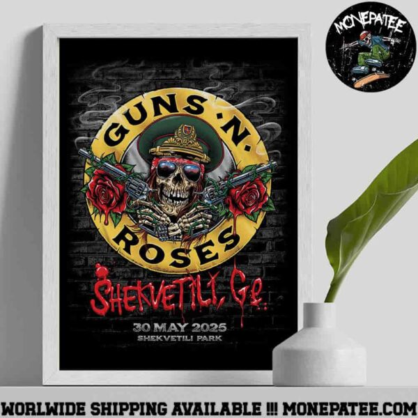 Guns N Roses Poster For Show In Shekvetili Georgia On May 30 At Shekvetili Park Decorative Poster Canvas