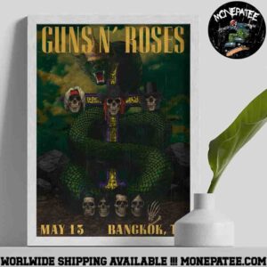Guns N Roses World Tour Summer 2025 Bangkok TH May 13 Thunder Dome Muangthong Thani Poster Canvas