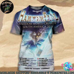 HammerFall Freedom World Crusade South America Tour Dates 2025 All Over Print Shirt