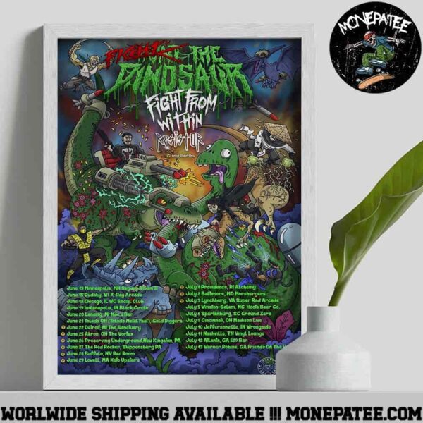 Hunt The Dinosaur Fight The Dinosaur Tour Dates 2025 Home Decor Poster Canvas