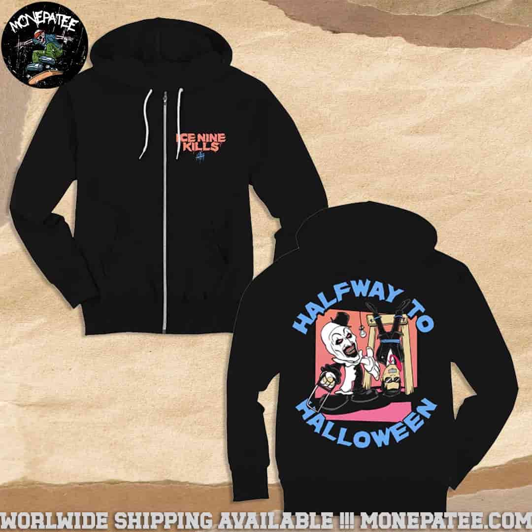 Ice Nine Kills Cut In Half Way To Halloween 2025 Merchandise Hoodie Zip Shirt Ice Nine Kills Cut In Half Way To Halloween 2025 Merchandise Hoodie Zip Shirt