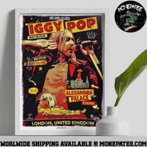 Iggy Pop Poster For Show In Alexandra Palace London UK May 28 2025 Decorative Poster Canvas