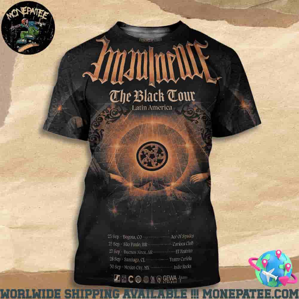 Imminence Band The Black Tour Latin America 2025 Tour Dates All Over Print T-Shirt Imminence Band The Black Tour Latin America 2025 Tour Dates All Over Print T-Shirt