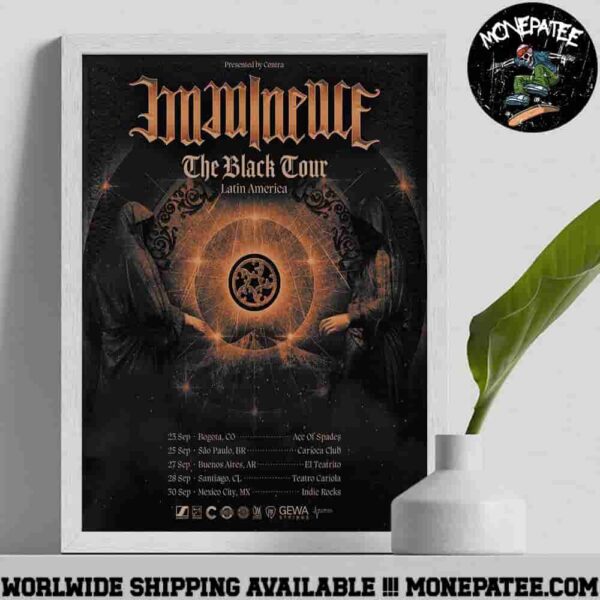 Imminence Band The Black Tour Latin America 2025 Tour Dates Home Decor Poster Canvas