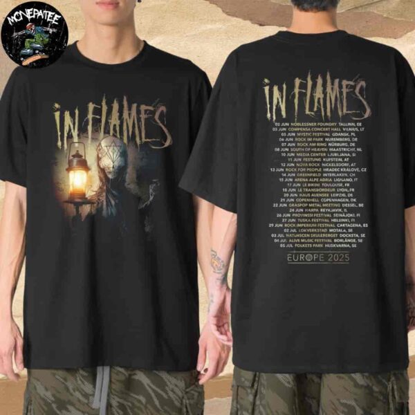 In Flames Europe Tour 2025 Dates List June And July Two Sides Unisex T-Shirt