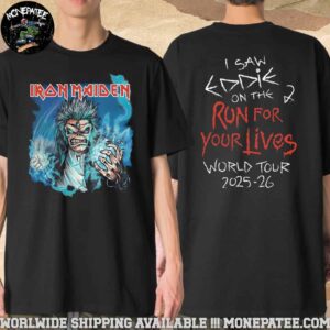 Iron Maiden I Saw Run For Your Lives World Tour 2025-26 Merchandise T-Shirt