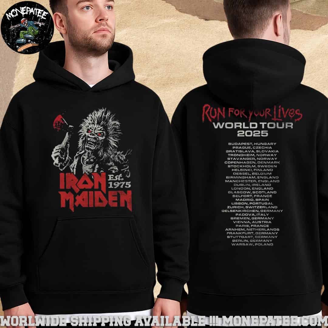 Iron Maiden Run For Your Lives Tour 2025 Eddie Locations Merchandise Unisex T-Shirt Iron Maiden Run For Your Lives Tour 2025 Eddie Locations Merchandise Unisex T-Shirt