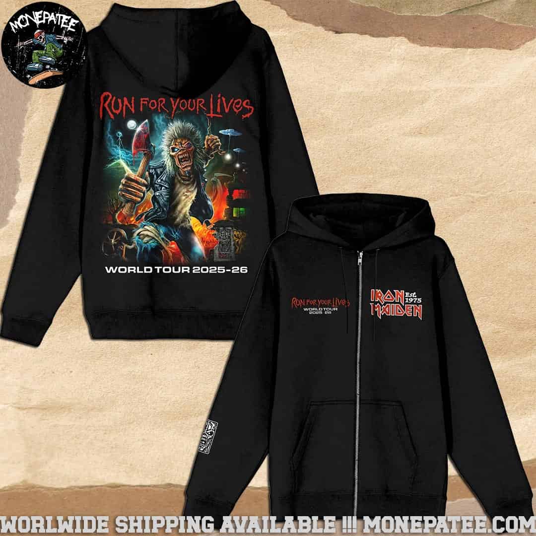 Iron Maiden Run For Your Lives World Tour 2025-26 Akirant’s Stunning Artwork Est 1975 Zip Hoodie Shirt Iron Maiden Run For Your Lives World Tour 2025-26 Akirant’s Stunning Artwork Est 1975 Zip Hoodie Shirt