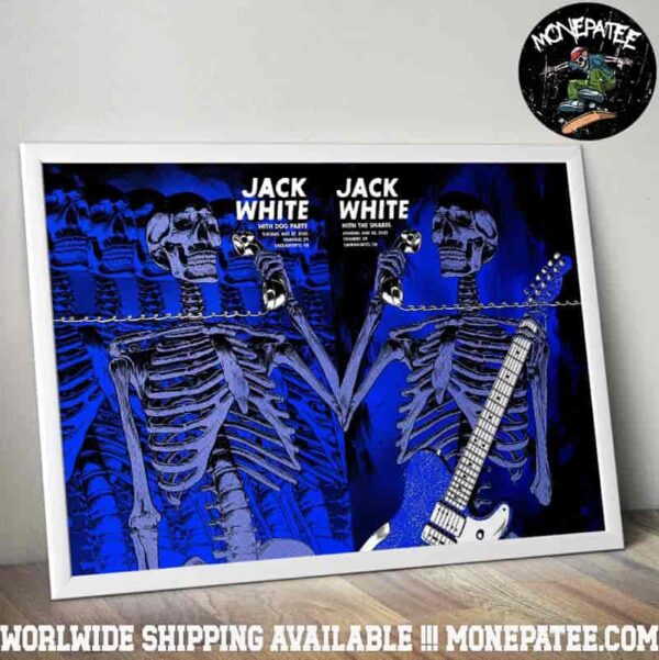 Jack White Merch Poster For Full Show In Sacramento CA On May 26-27 2025 At Channel 24 Decorative Poster Canvas