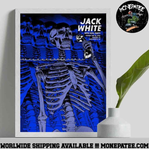 Jack White Merch Poster For Show In Sacramento CA On May 27 2025 At Channel 24  Decorative Poster Canvas