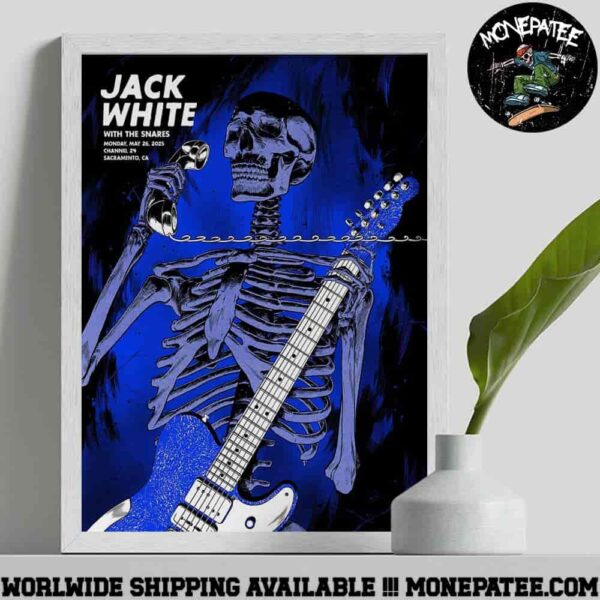 Jack White Poster In Sacramento CA With The Snares On May 26 2025 At Channel 24 Decorative Poster Canvas Decorative Poster Canvas