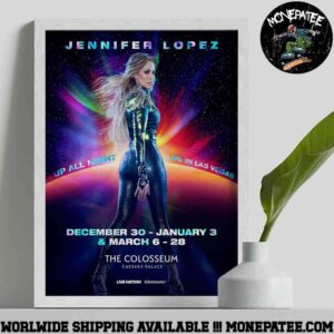 Jennifer Lopez In Las Vegas At The Colosseum at Caesars Palace Dec 30 2025 Jan 3 2026 Decorative Poster Canvas