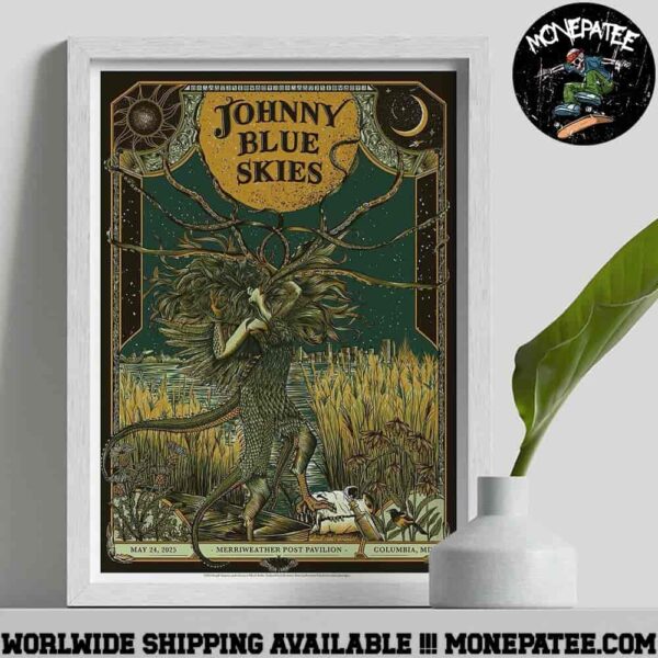 Johnny Blue Skies Poster For Columbia Md At Merrieweather Post Pavillion On May 24 2025  Decorative Poster Canvas