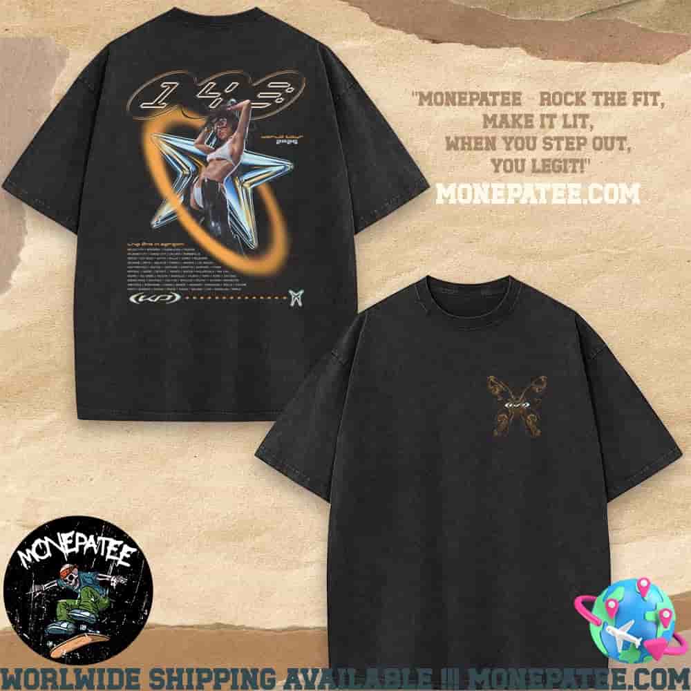 Katy Perry The Life Time Tour 2025 143 Cities List Merchandise Washed T-Shirt Katy Perry The Life Time Tour 2025 143 Cities List Merchandise Washed T-Shirt