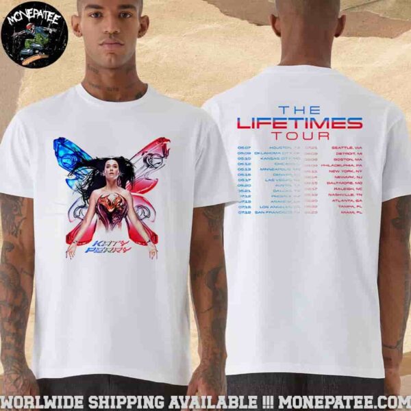 Katy Perry The Lifetimes Tour Butterfly Tour Dates Merchandise 2025 T-Shirt