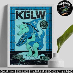 King Gizzard And the Lizard Wizard Blue Poster For 3 Show In Vilnius Lithuania At Lukiskes Prison 2.0 On May 29 30 31 2025 Poster Canvas
