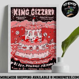 King Gizzard Bonnaroo Stream Album Listening Party June 13 2025 At Psstudio In Los Angeles Home Decor Poster Canvas