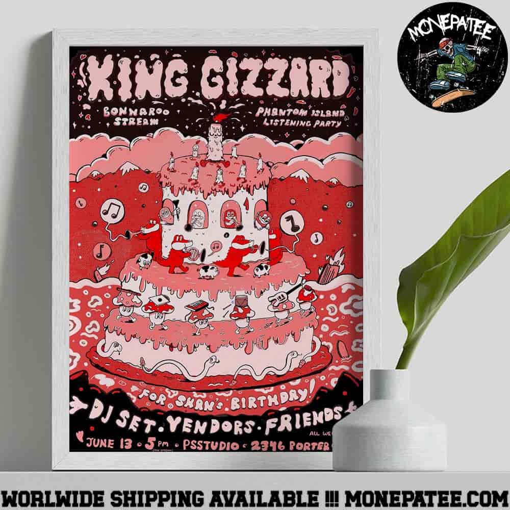 King Gizzard Bonnaroo Stream Album Listening Party June 13 2025 At Psstudio In Los Angeles Home Decor Poster Canvas