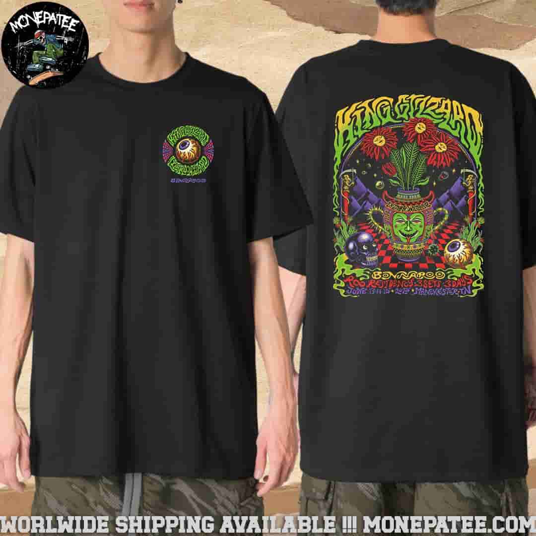 King Gizzard & The Lizard Wizard June 13 14 15 2025 Bonnaroo Music And Arts Festival Manchester Merchandise T-Shirt King Gizzard & The Lizard Wizard June 13 14 15 2025 Bonnaroo Music And Arts Festival Manchester Merchandise T-Shirt