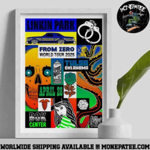 Linkin Park Tulsa Oklahoma From Zero World Tour At Bok Center On April 28 2025 Poster Canvas