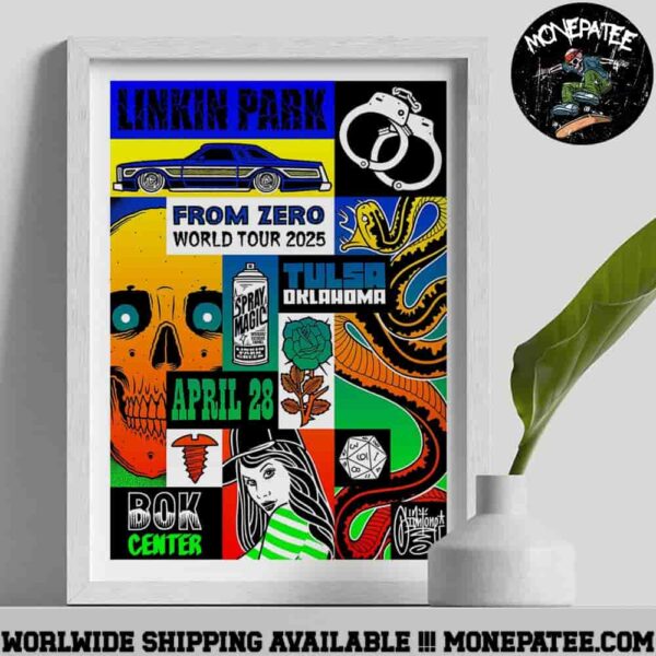 Linkin Park Tulsa Oklahoma From Zero World Tour At Bok Center On April 28 2025 Poster Canvas