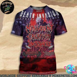Malevolent Creation Death Invasion Europe Tour 2025 All Over Print Shirt