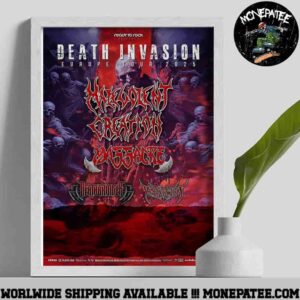 Malevolent Creation Death Invasion Europe Tour 2025 Poster Canvas