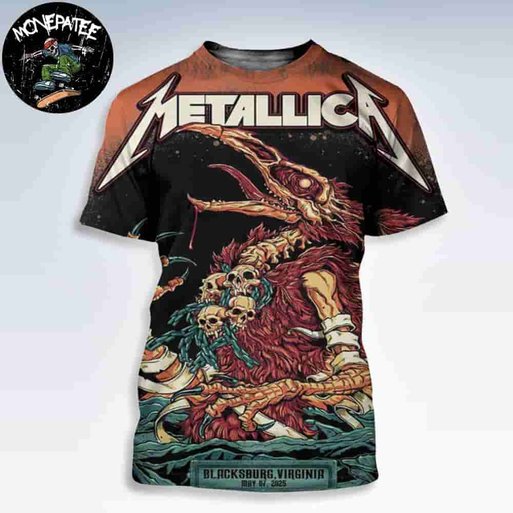 Metallica Blacksburg Virginia Tech At Lane Stadium On May 7 M72 World Tour 2025 All Over Print Shirt Metallica Blacksburg Virginia Tech At Lane Stadium On May 7 M72 World Tour 2025 All Over Print Shirt