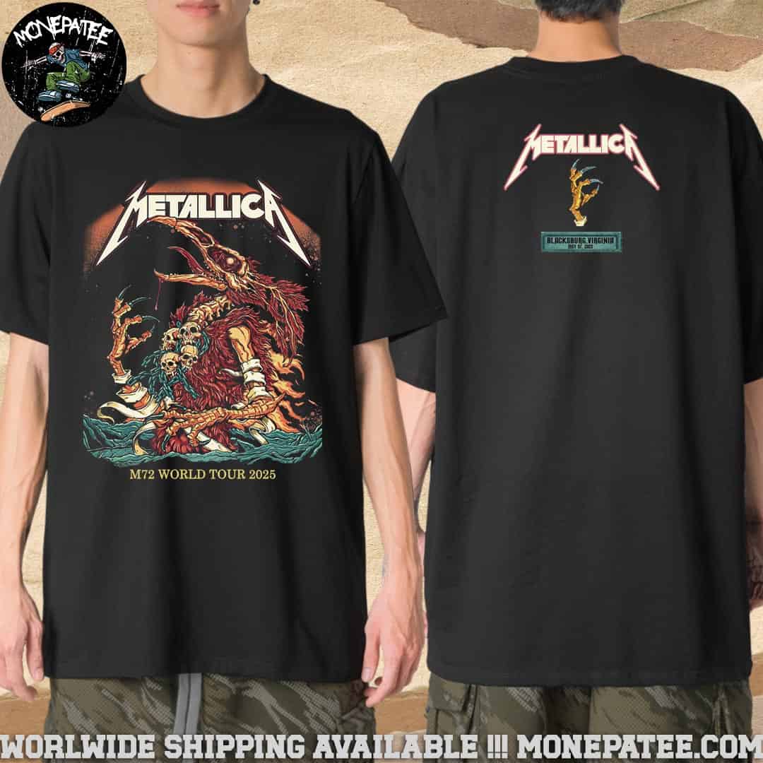 Metallica M72 Blacksburg Virginia Tech May 7 2025 No Repeat Weekend North American Tour Merchandise T-Shirt Metallica M72 Blacksburg Virginia Tech May 7 2025 No Repeat Weekend North American Tour Merchandise T-Shirt