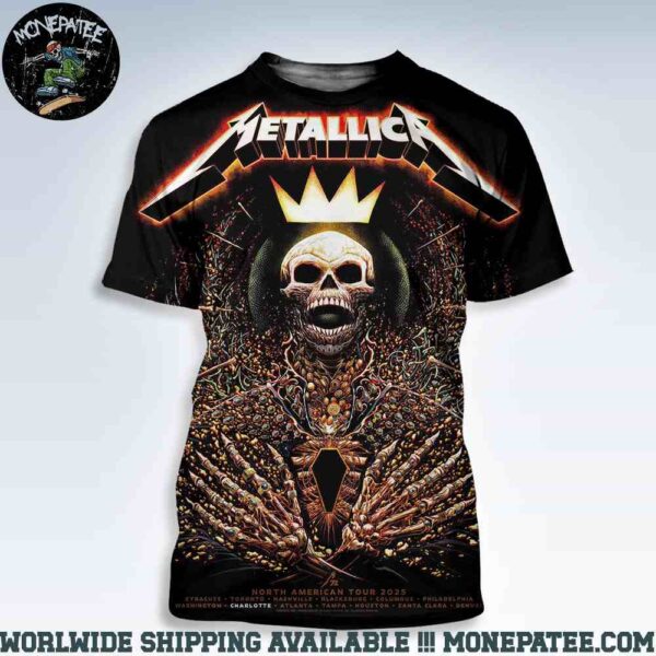 Metallica M72 Charlotte Miles Tsang’s Exclusive Pop-Up Shop Poster At Bank of America Stadium In Charlotte North Carolina On May 31 Throne of Decay All Over Print Shirt