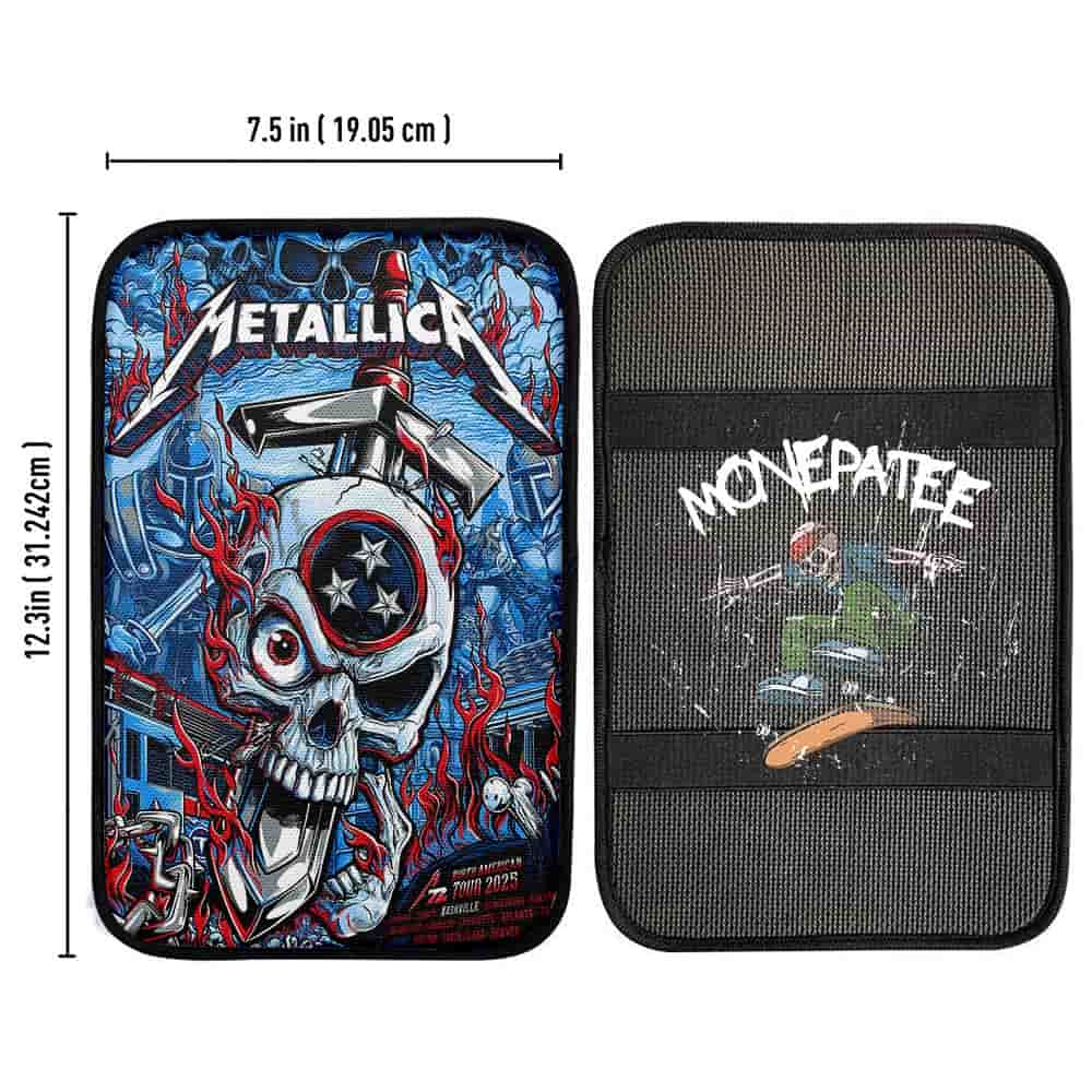 Metallica M72 In Nashville Tennessee No Repeat Weekend North American Tour 2025 At Nissan Stadium Car Center Console Cover Metallica M72 In Nashville Tennessee No Repeat Weekend North American Tour 2025 At Nissan Stadium Car Center Console Cover
