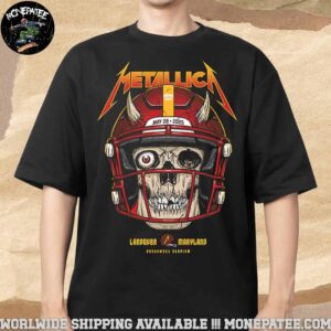Metallica M72 Landover Maryland Exclusive Pop-Up Poster For Washington DC At Northwest Stadium On May 28 2025 Skull Helmet Unisex T-Shirt