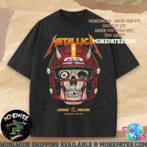 Metallica M72 Landover Maryland Exclusive Pop-Up Poster For Washington DC At Northwest Stadium On May 28 2025 Skull Helmet Washed T-Shirt
