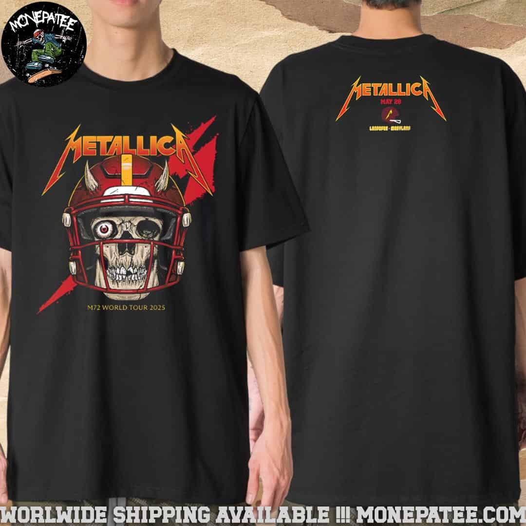 Metallica M72 Landover Maryland World Tour Exclusive Tee May 28 2025 In Washington DC US At Northwest Stadium Skull Washington Commanders Helmet NFL Merchandise T-Shirt Metallica M72 Landover Maryland World Tour Exclusive Tee May 28 2025 In Washington DC US At Northwest Stadium Skull Washington Commanders Helmet NFL Merchandise T-Shirt
