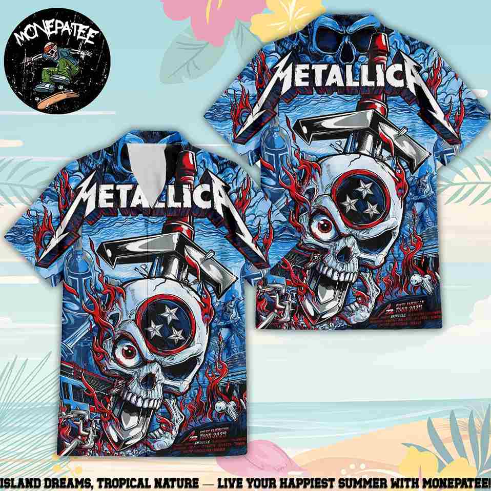 Metallica M72 Nashville Tennessee North American Tour 2025 At Nissan Stadium Hawaiian Shirt And Beach Short_11zon Metallica M72 Nashville Tennessee North American Tour 2025 At Nissan Stadium Hawaiian Shirt And Beach Short_11zon