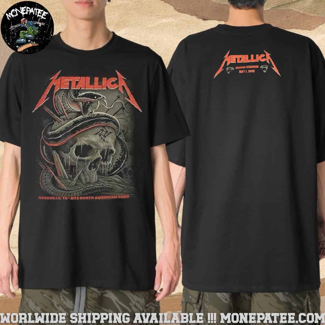 Metallica M72 Nashville Tennessee North American Tour 2025 At Nissan Stadium May 1 2025 Merchandise T-Shirt Metallica M72 Nashville Tennessee North American Tour 2025 At Nissan Stadium May 1 2025 Merchandise T-Shirt