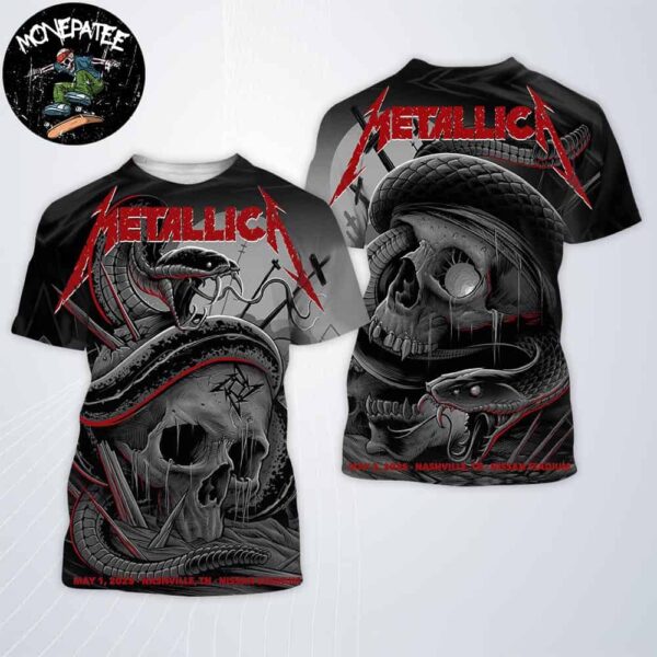 Metallica M72 Nashville Tennessee North American Tour 2025 At Nissan Stadium May 1-3 2025 All Over Print T-Shirt