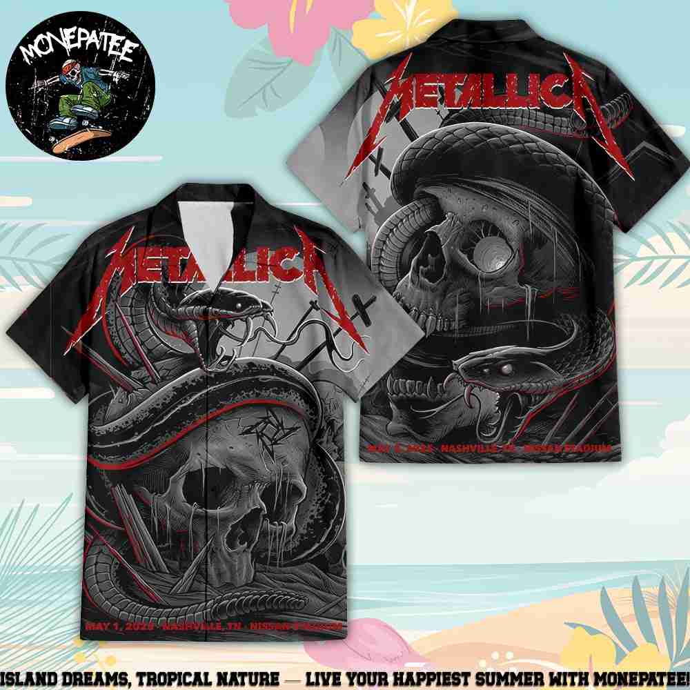 Metallica M72 Nashville Tennessee North American Tour 2025 At Nissan Stadium May 1-3 2025 Hawaiian Shirt Metallica M72 Nashville Tennessee North American Tour 2025 At Nissan Stadium May 1-3 2025 Hawaiian Shirt