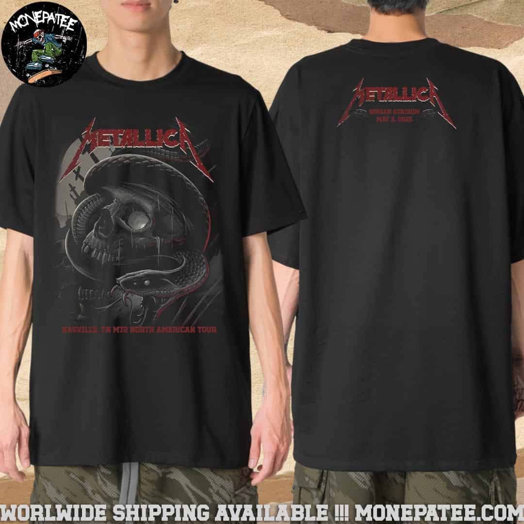 Metallica M72 Nashville Tennessee North American Tour 2025 At Nissan Stadium May 3 2025 Merchandise T-Shirt Metallica M72 Nashville Tennessee North American Tour 2025 At Nissan Stadium May 3 2025 Merchandise T-Shirt