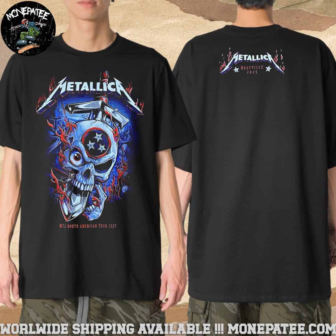 Metallica M72 Nashville Tennessee North American Tour 2025 At Nissan Stadium Merchandise T-Shirt Metallica M72 Nashville Tennessee North American Tour 2025 At Nissan Stadium Merchandise T-Shirt
