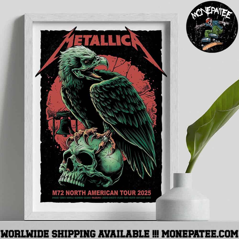 Metallica M72 Philly Pop-Up Shop Poster In Philadelphia PA At Lincoln Financial Field On May 23-25 North American Tour 2025 Eagle Skull Poster Canvas Metallica M72 Philly Pop-Up Shop Poster In Philadelphia PA At Lincoln Financial Field On May 23-25 North American Tour 2025 Eagle Skull Poster Canvas