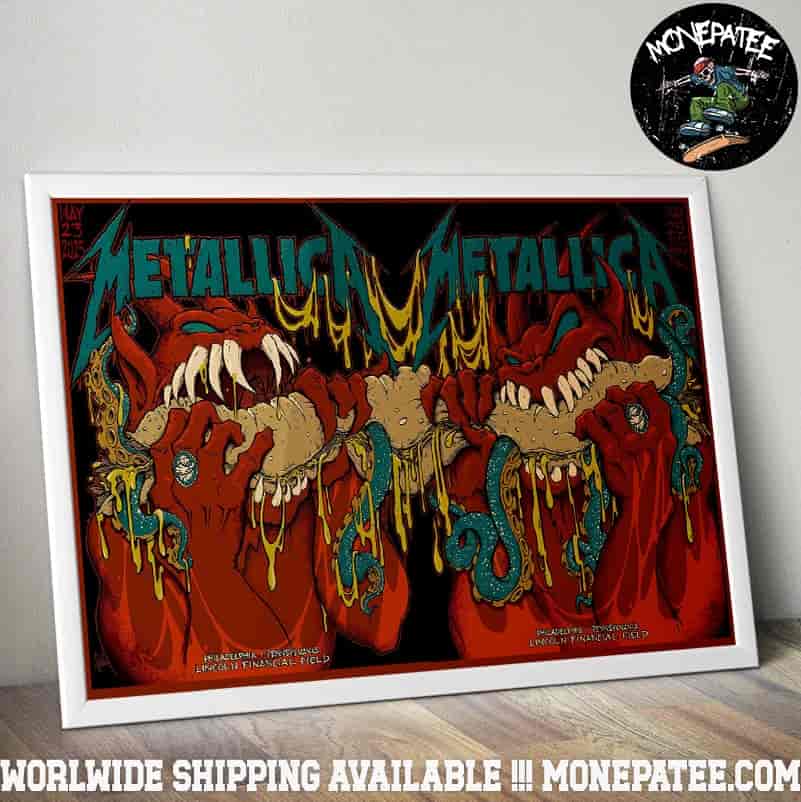 Metallica M72 Philly Poster For Full Show In Philadelphia Pennsylvania At Lincoln Financial Field On May 23-25 2025 The Monster Bites Art Work Decorative Poster Canvas Metallica M72 Philly Poster For Full Show In Philadelphia Pennsylvania At Lincoln Financial Field On May 23-25 2025 The Monster Bites Art Work Decorative Poster Canvas