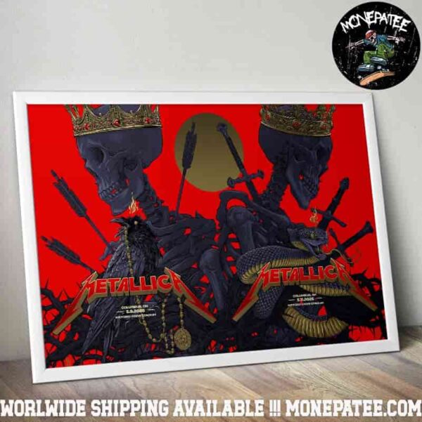 Metallica M72 Sonic Temple Festival 2025 Full Show On May 9-11 In Columbus Ohio At Historic Crew Stadium Reign of the Fallen Art Work Poster Canvas