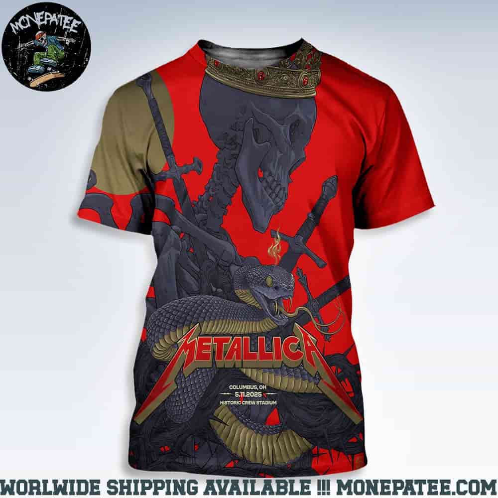 Metallica M72 Sonic Temple Festival 2025 Night 2 On May 11 In Columbus Ohio At Historic Crew Stadium King Of Bones And Serpents All Over Print Shirt Metallica M72 Sonic Temple Festival 2025 Night 2 On May 11 In Columbus Ohio At Historic Crew Stadium King Of Bones And Serpents All Over Print Shirt