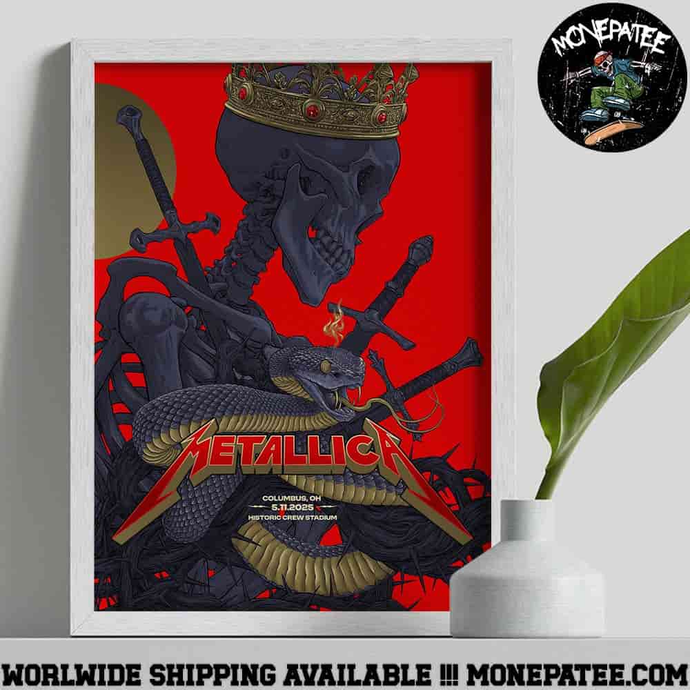Metallica M72 Sonic Temple Festival 2025 Night 2 On May 11 In Columbus Ohio At Historic Crew Stadium King Of Bones And Serpents Poster Canvas Metallica M72 Sonic Temple Festival 2025 Night 2 On May 11 In Columbus Ohio At Historic Crew Stadium King Of Bones And Serpents Poster Canvas