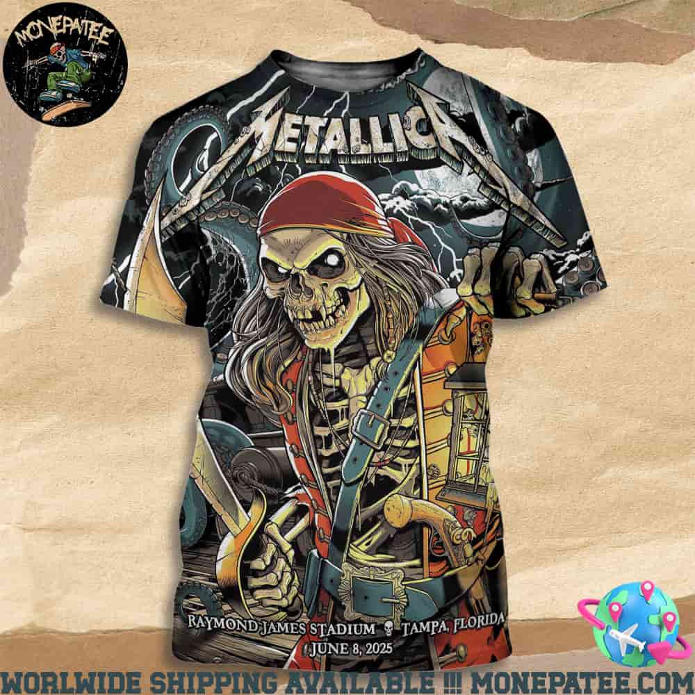 Metallica M72 Tampa Florida Night 2 At Raymond James Stadium On June 8 2025 Sea of Skulls All Over Print Shirt Metallica M72 Tampa Florida Night 2 At Raymond James Stadium On June 8 2025 Sea of Skulls All Over Print Shirt