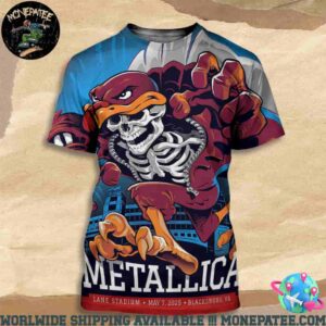 Metallica M72 Virginia Tech 2025 Merch Poster For Blacksburg Virginia VA At Lane Stadium On May 7 All Over Print Shirt