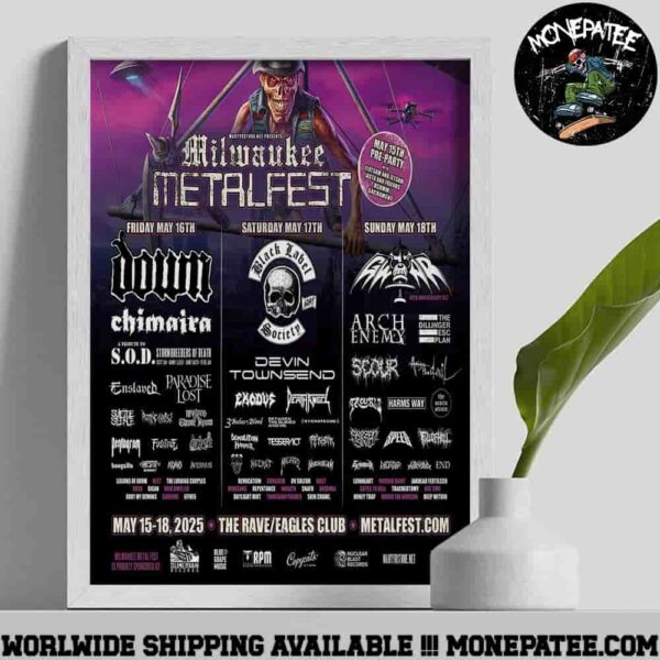 Milwaukee Metalfest Full Lineups The Rave Eagles Club May 15-18 2025 Poster Canvas