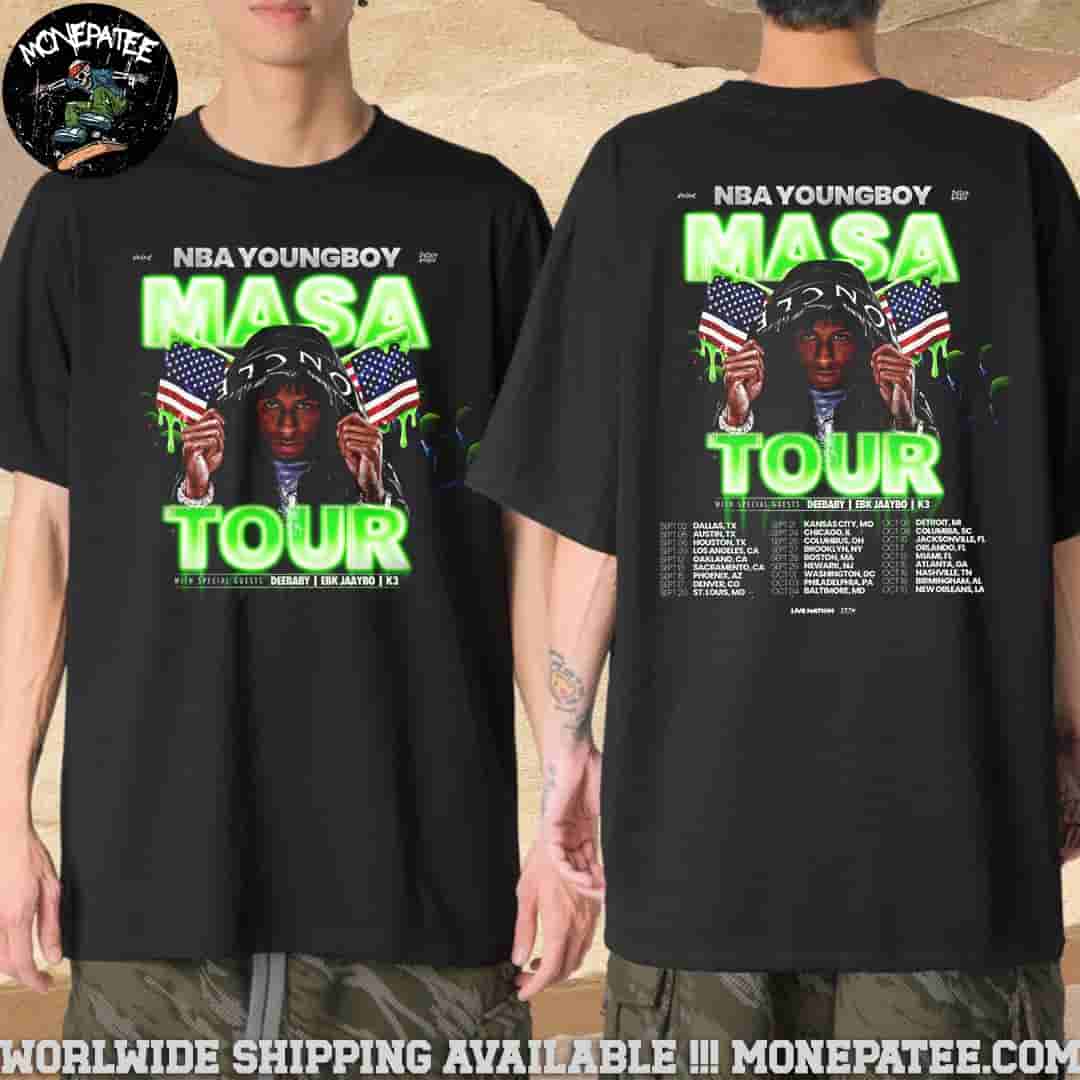 NBA Youngboy Masa Tour 2025 Dates List Merchandise T-Shirt NBA Youngboy Masa Tour 2025 Dates List Merchandise T-Shirt