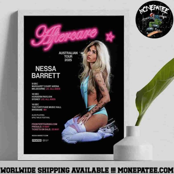 Nessa Barrett Australian Tour Dates October 2025 Poster Canvas